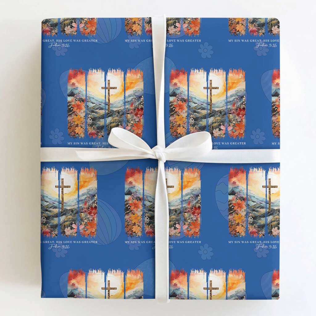 My Sin Was Great His Love Was Greater Wrapping Paper Roll Christian Easter Religious Bible Verse