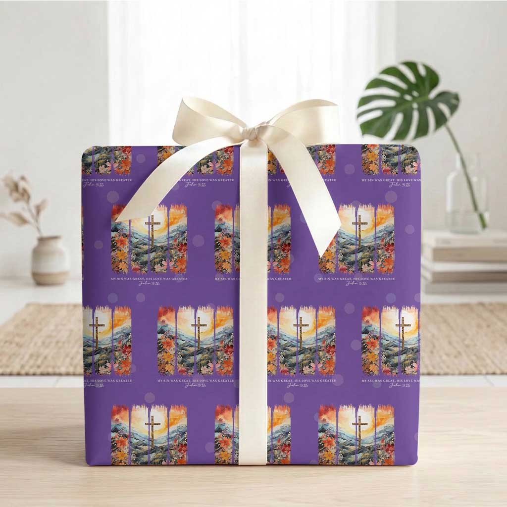 My Sin Was Great His Love Was Greater Wrapping Paper Roll Christian Easter Religious Bible Verse