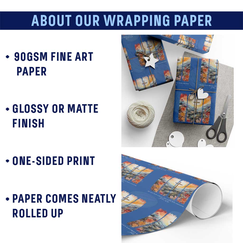 My Sin Was Great His Love Was Greater Wrapping Paper Roll Christian Easter Religious Bible Verse