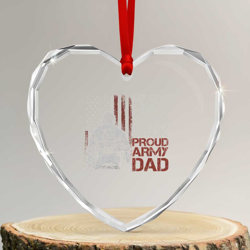 My Son Has Your Back Proud Army Dad Heart Crystal Glass Ornament Military Father - Wonder Print Shop