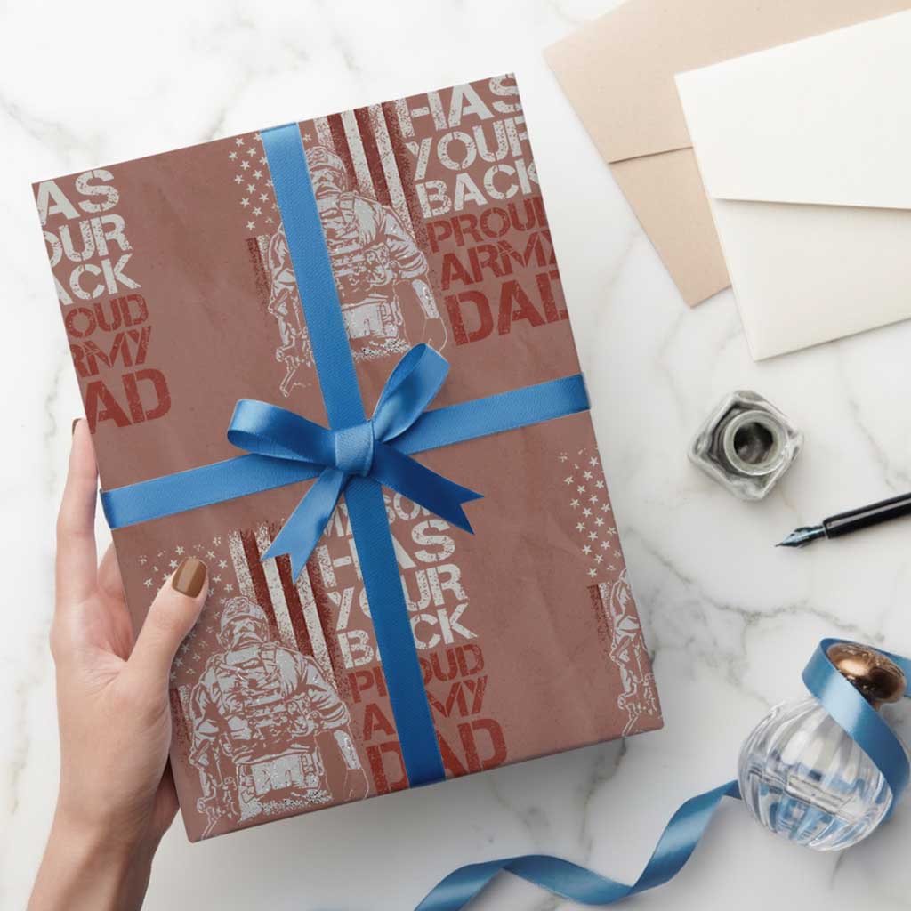 My Son Has Your Back Proud Army Dad Wrapping Paper Roll Military Father - Wonder Print Shop