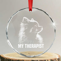 My Therapist Is A Pomeranian Crystal Glass Ornament Dog Lover Gift Idea