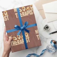 My Therapist Is My Dog Wrapping Paper Roll Cute Pomeranian Lover Meme