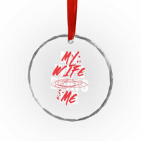 My Wife Beats Me Crystal Glass Ornament Funny Husband Birthday Anniversary - Wonder Print Shop