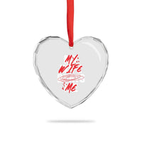 My Wife Beats Me Heart Crystal Glass Ornament Funny Husband Birthday Anniversary - Wonder Print Shop