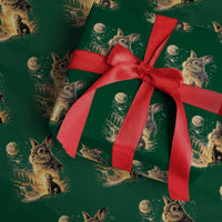 Mystical Moonlit Bunny Graphic Wrapping Paper Roll Glowing Rabbit Under Full Moon Waterfall Nature Scene