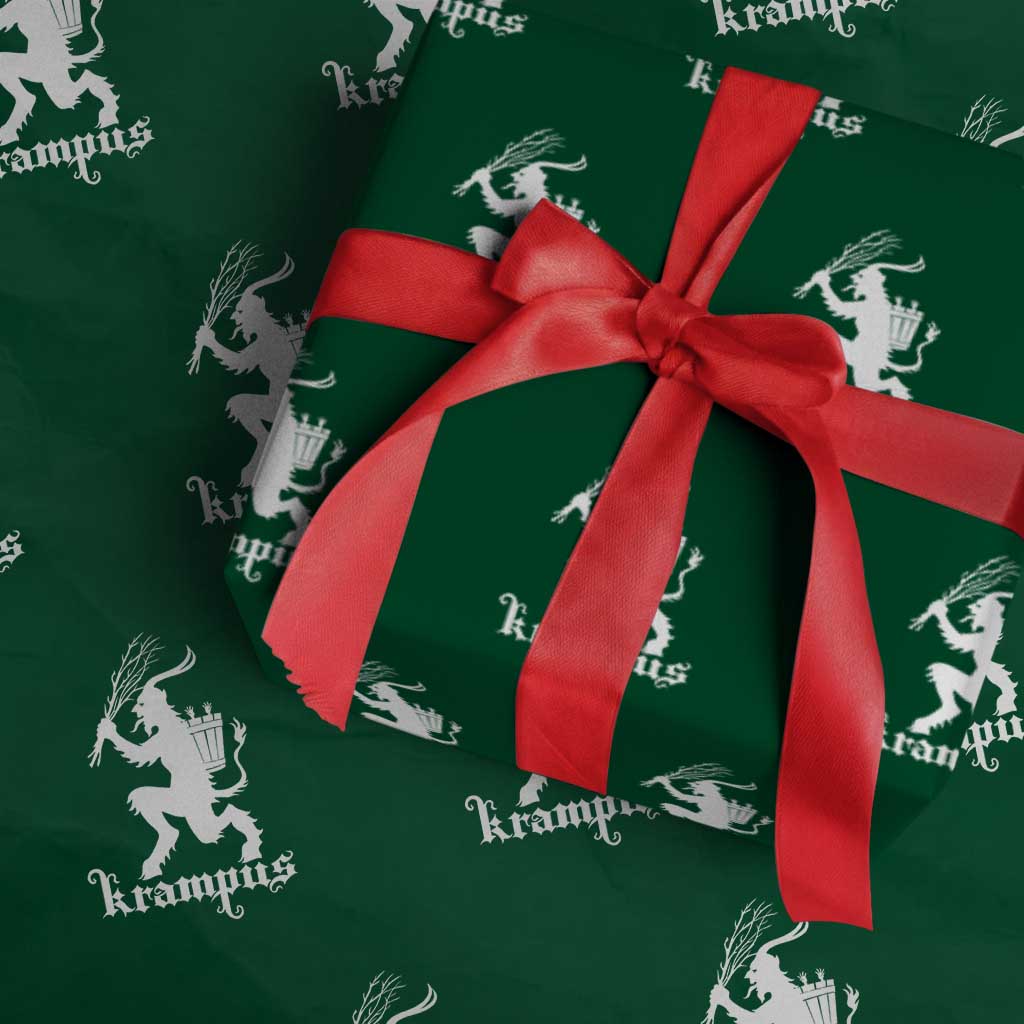 Mythical Krampus Wrapping Paper Roll Scary Christmas Horror Occult Holiday Eastern Folklore