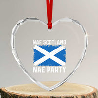 Nae Scotland Nae Party Saltire Flag Heart Crystal Glass Ornament Vintage Scottish Accent Soccer Fans Football Tournament