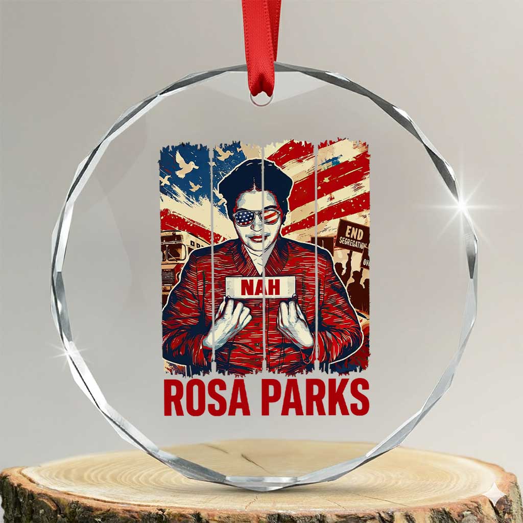 Nah Rosa Parks Crystal Glass Ornament Black History Month Gift