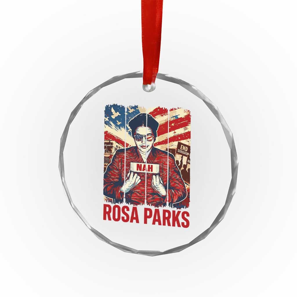 Nah Rosa Parks Crystal Glass Ornament Black History Month Gift