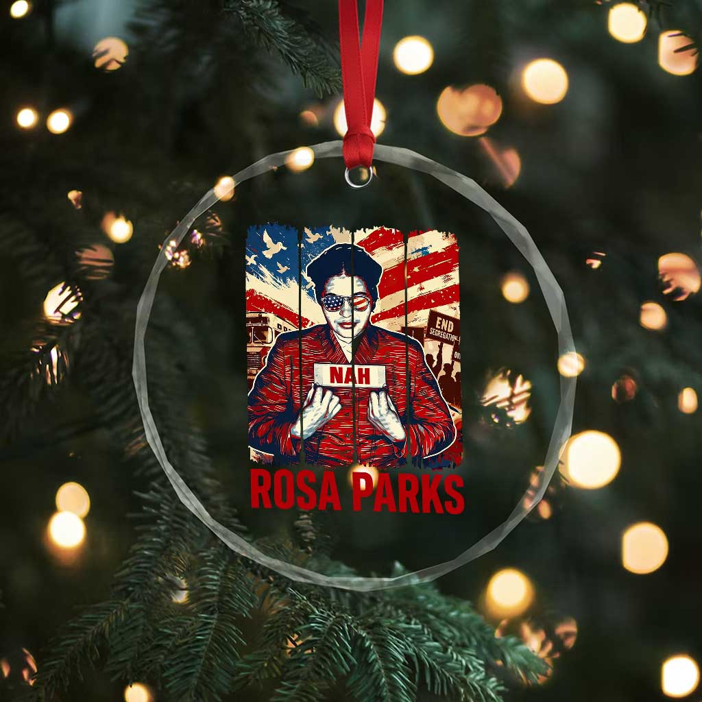 Nah Rosa Parks Crystal Glass Ornament Black History Month Gift