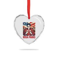 Nah Rosa Parks Heart Crystal Glass Ornament Black History Month Gift