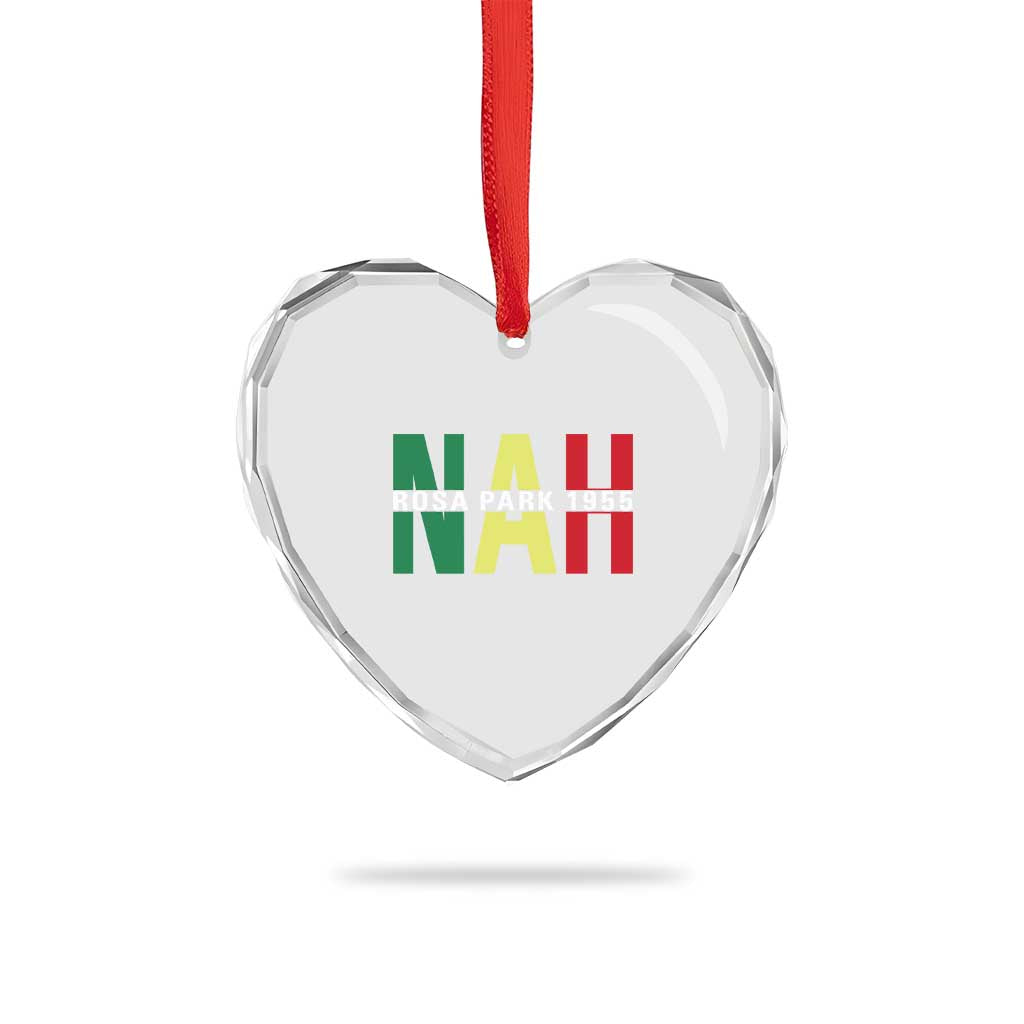 Nah Rosa Parks Quote Heart Crystal Glass Ornament Black Movement Protest - Wonder Print Shop