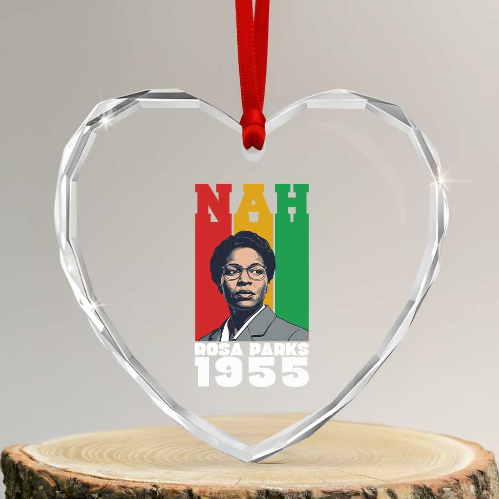 Nah Rosa Parks Quote Heart Crystal Glass Ornament Civil Rights African American - Wonder Print Shop