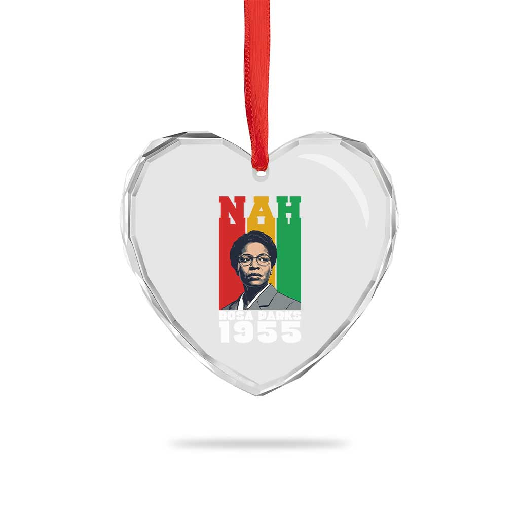 Nah Rosa Parks Quote Heart Crystal Glass Ornament Civil Rights African American - Wonder Print Shop