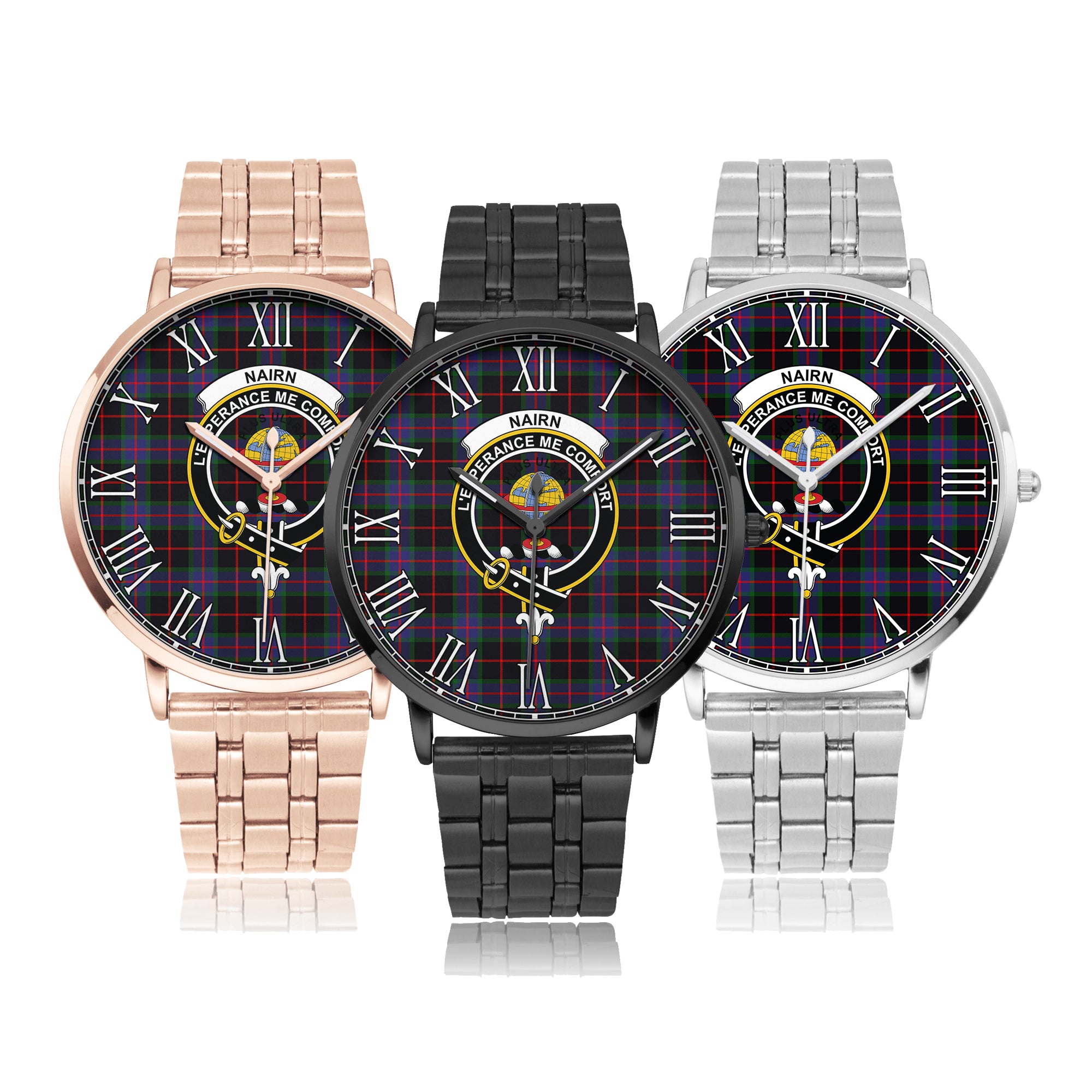 nairn-family-crest-quartz-watch-with-stainless-steel-trap-tartan-instafamous-quartz-stainless-steel-watch