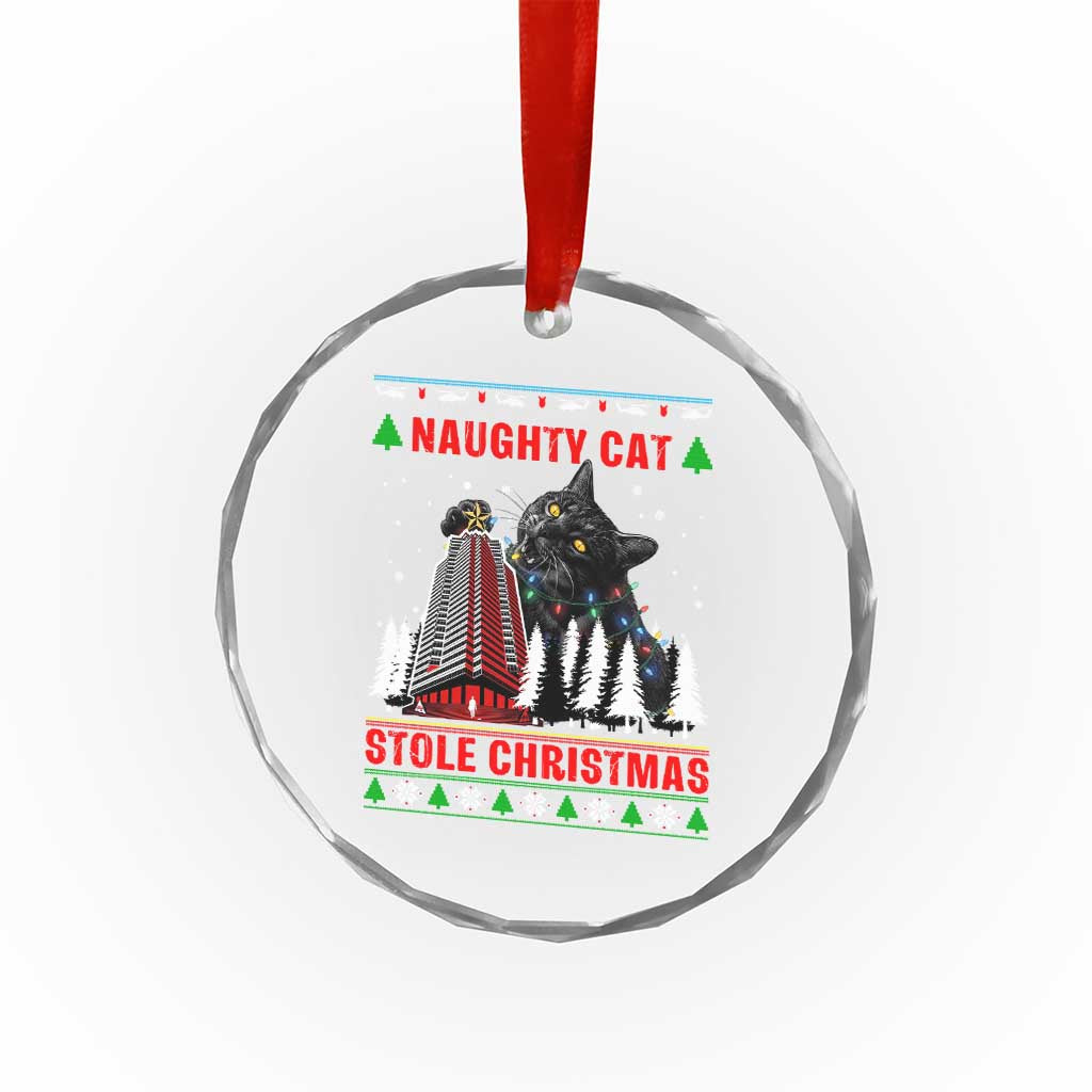 Nakatomi Plaza Christmas Crystal Glass Ornament Funny Catzilla Monster Xmas - Wonder Print Shop