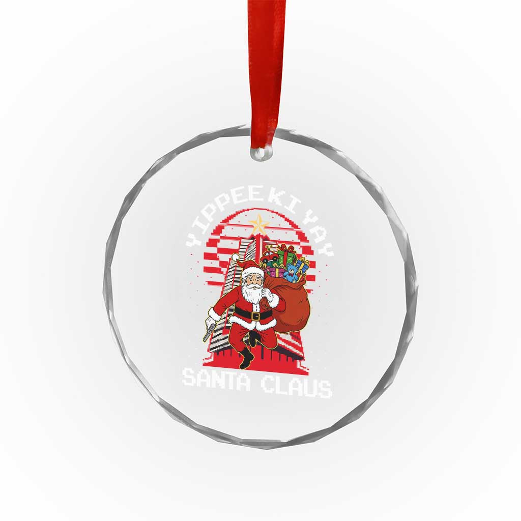 Nakatomi Plaza Christmas Crystal Glass Ornament Yippee Ki Yay Santa Claus - Wonder Print Shop