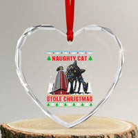 Nakatomi Plaza Christmas Heart Crystal Glass Ornament Funny Catzilla Monster Xmas - Wonder Print Shop
