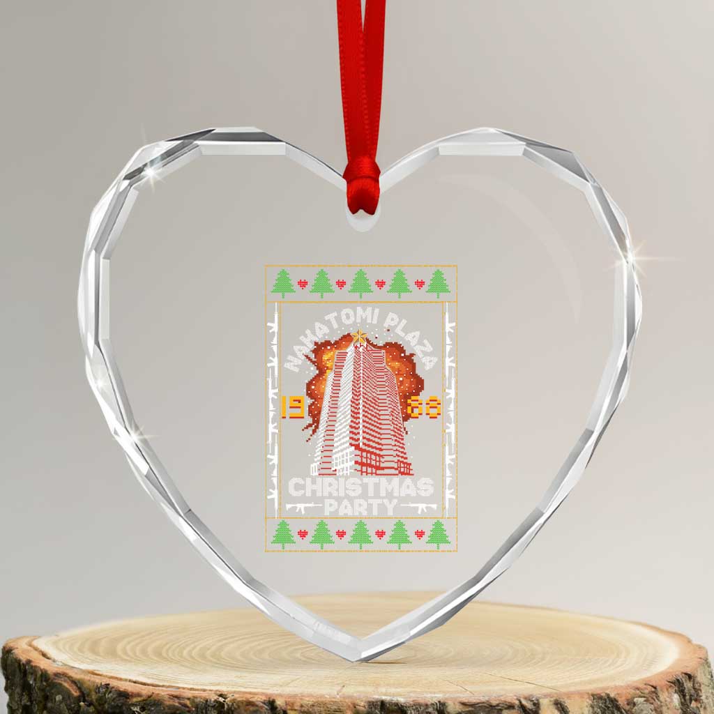 Nakatomi Plaza Christmas Party 1988 Machine Gun Heart Crystal Glass Ornament - Wonder Print Shop