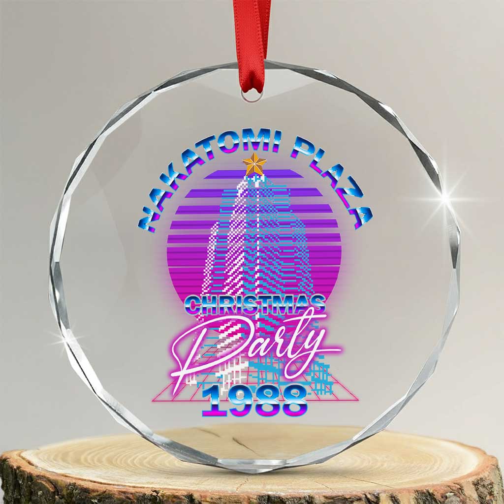 Nakatomi Plaza Christmas Party 1988 Vaporwave Crystal Glass Ornament TS09