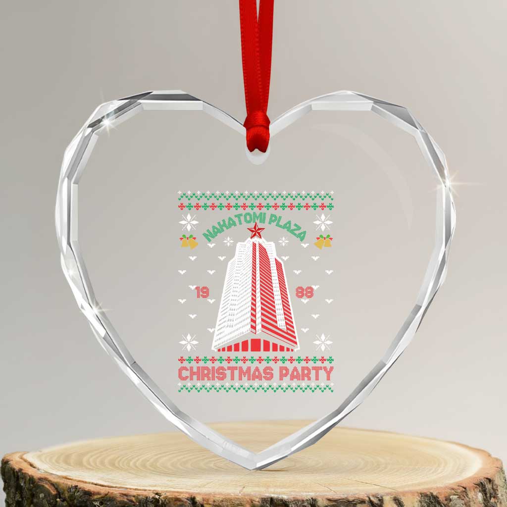 Nakatomi Plaza Heart Crystal Glass Ornament Christmas Party 1988 Seasons Greetings - Wonder Print Shop