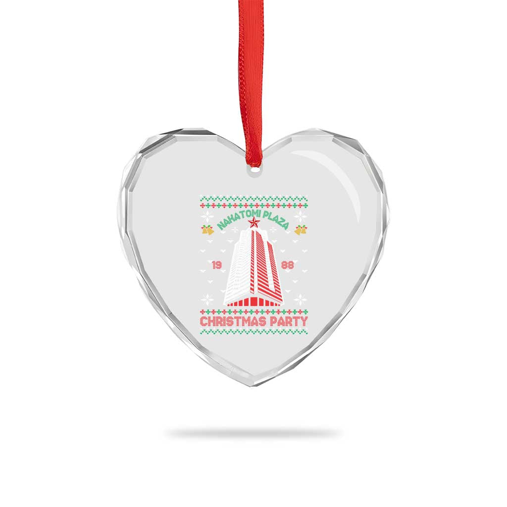 Nakatomi Plaza Heart Crystal Glass Ornament Christmas Party 1988 Seasons Greetings - Wonder Print Shop