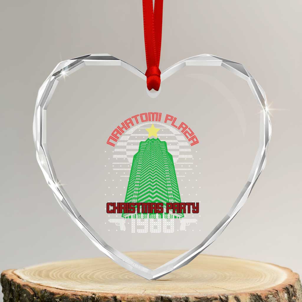 Nakatomi Plaza Xmas Party 1988 Heart Crystal Glass Ornament Xmas Gift Funny 80's Die Movie Bruce - Wonder Print Shop