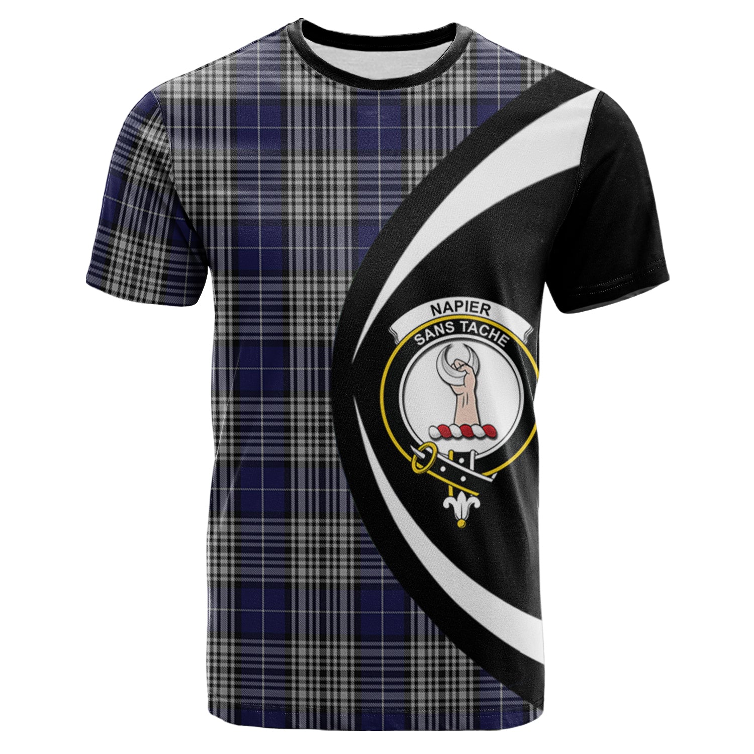 scottish-napier-clan-crest-circle-style-tartan-t-shirt