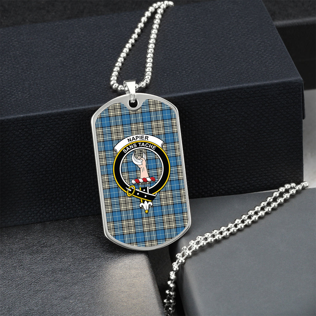 napier-ancient-tartan-family-crest-silver-military-chain-dog-tag