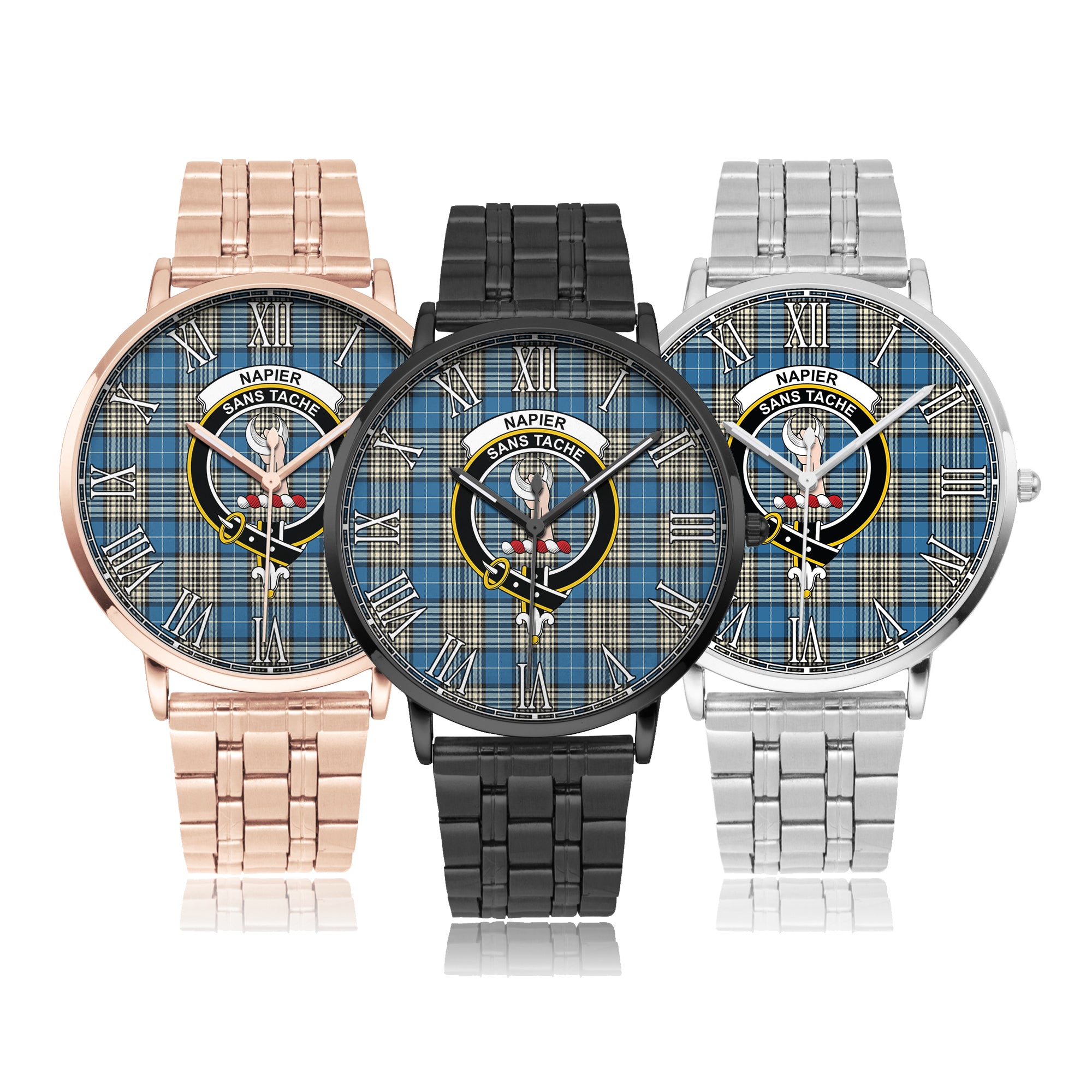 napier-ancient-family-crest-quartz-watch-with-stainless-steel-trap-tartan-instafamous-quartz-stainless-steel-watch