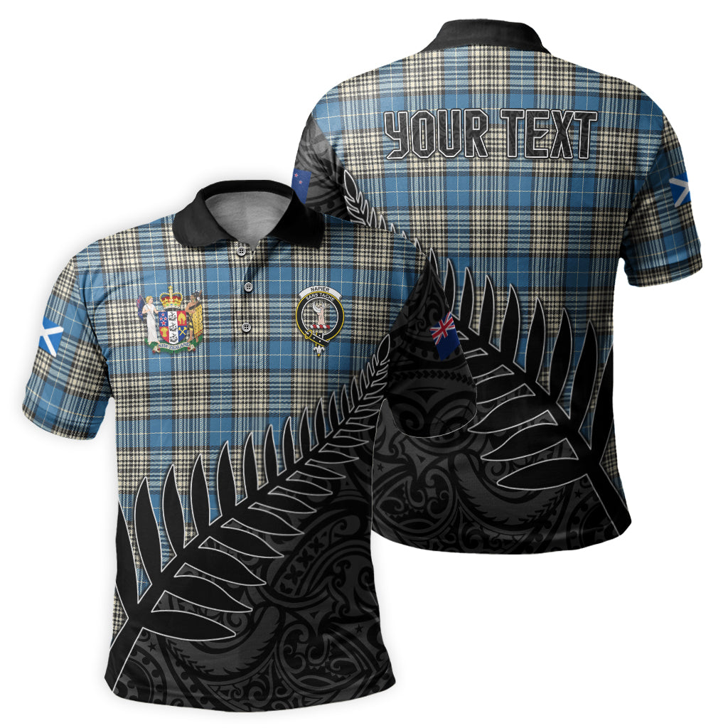 napier-ancient-tartan-family-crest-golf-shirt-with-fern-leaves-and-coat-of-arm-of-new-zealand-personalized-your-name-scottish-tatan-polo-shirt