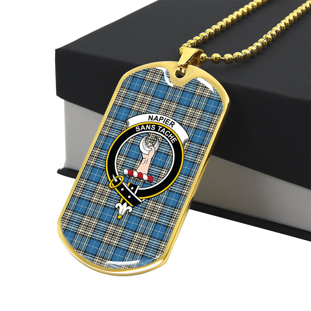 napier-ancient-tartan-family-crest-gold-military-chain-dog-tag