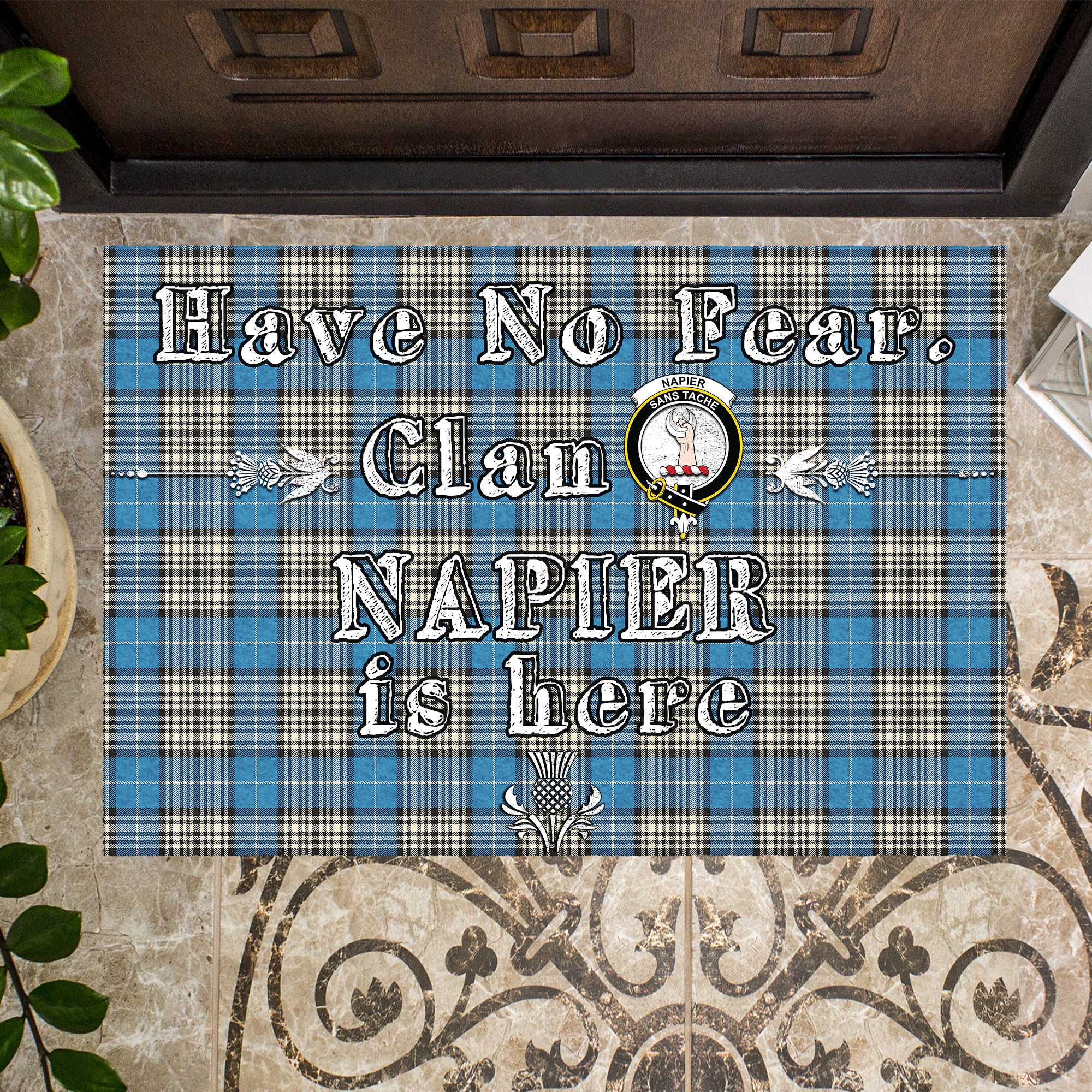 napier-ancient-clan-tartan-door-mat-family-crest-have-no-fear-tartan-door-mat