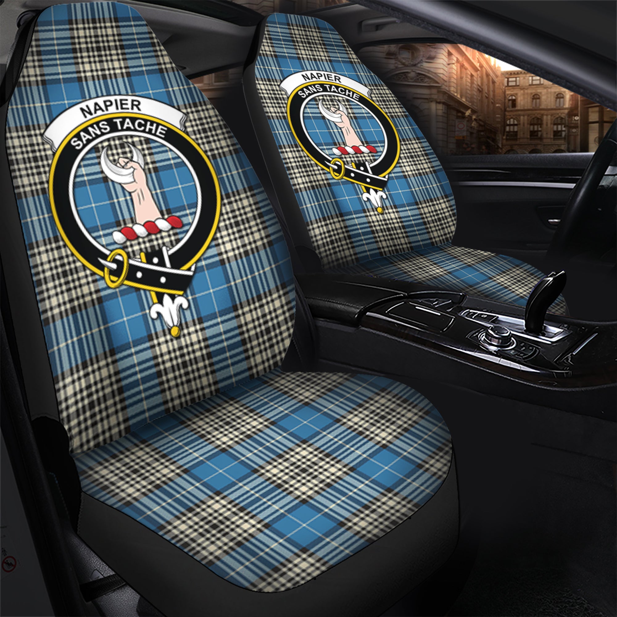Napier Ancient Clan Tartan Car Seat Cover, Family Crest Tartan Seat Cover TS23