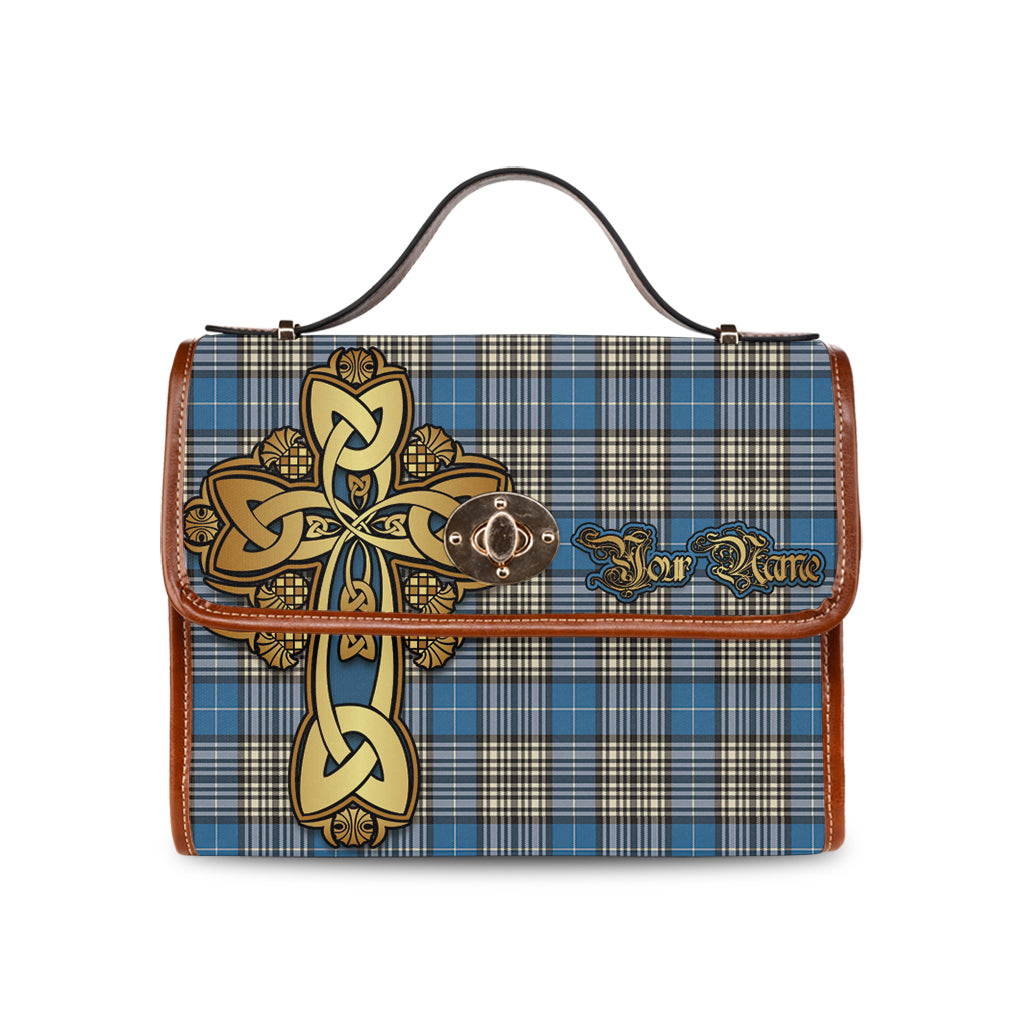 napier-ancient-tartan-canvas-bag-personalize-your-name-with-golden-thistle-and-celtic-cross-canvas-bag