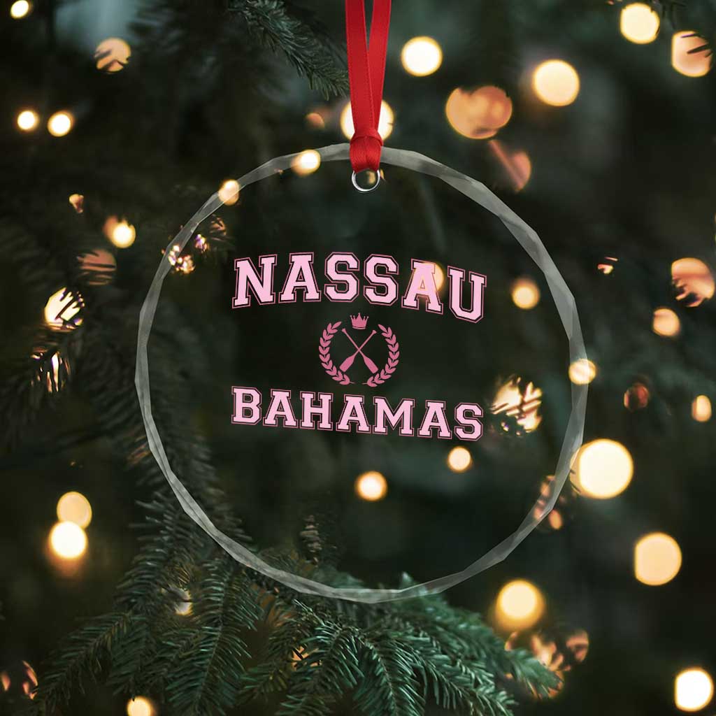 Nassau Souvenir Crystal Glass Ornament Bahamas Rowing Summer Vacation Girls Trip TS10