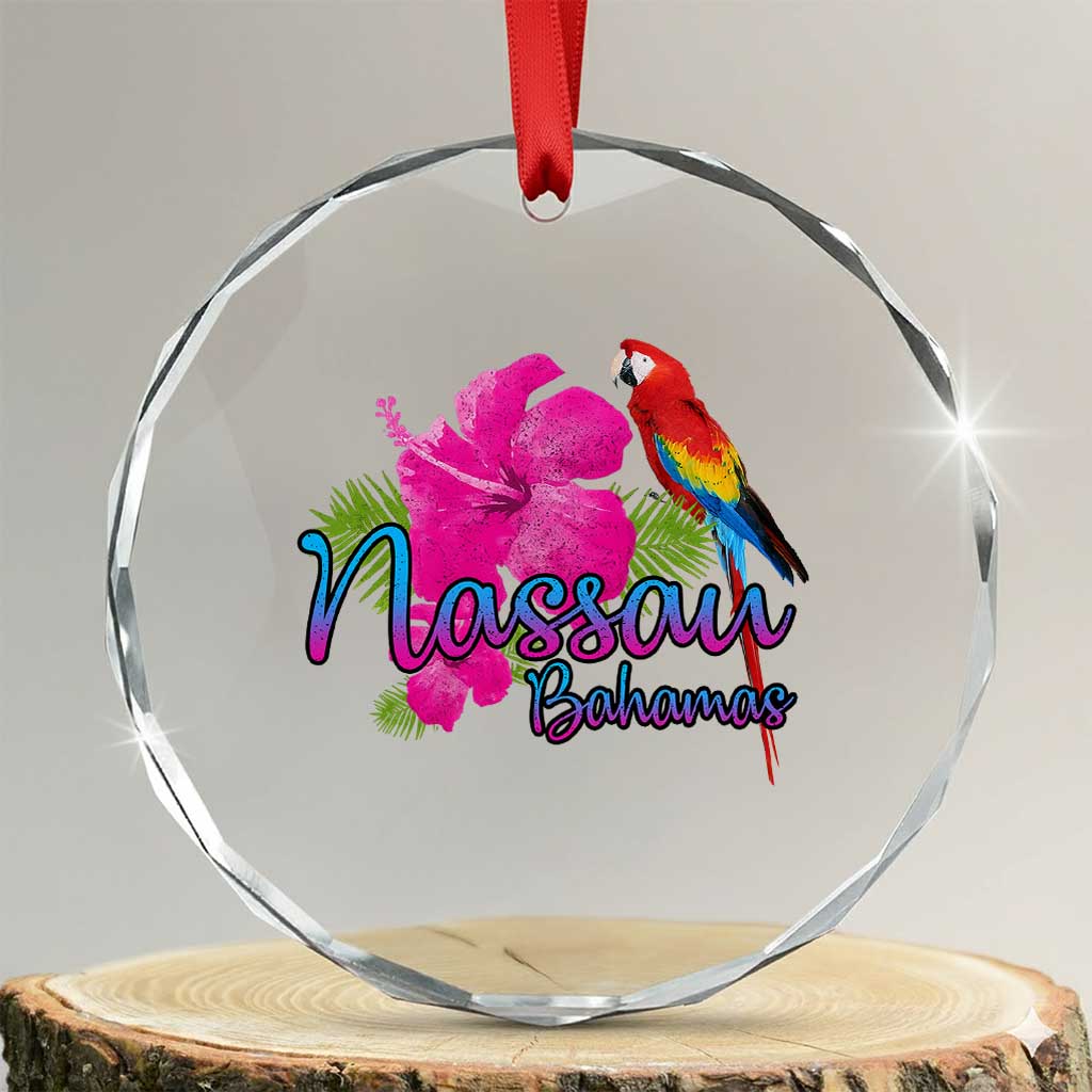 Nassau Souvenir Crystal Glass Ornament Caribbean Bahamas Beach Vacation TS10