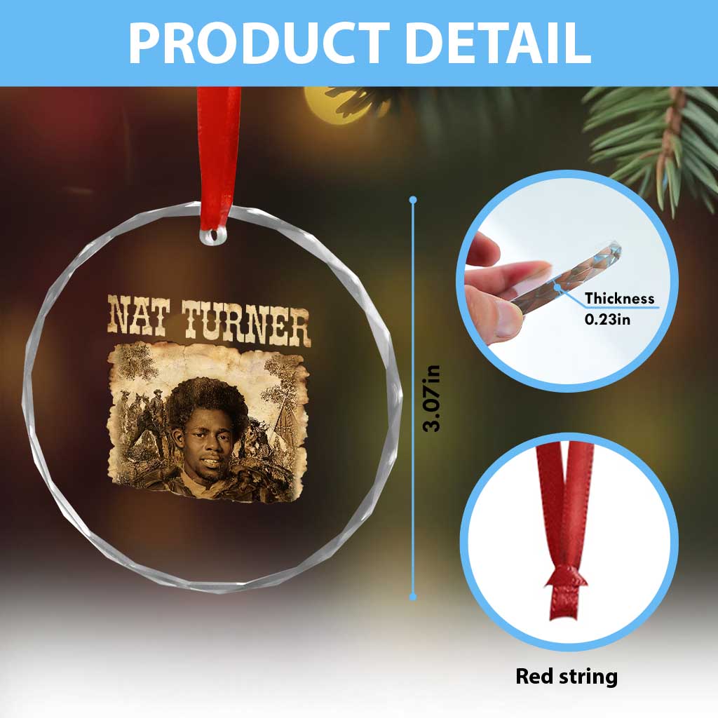Nat Turner Crystal Glass Ornament Black History African American