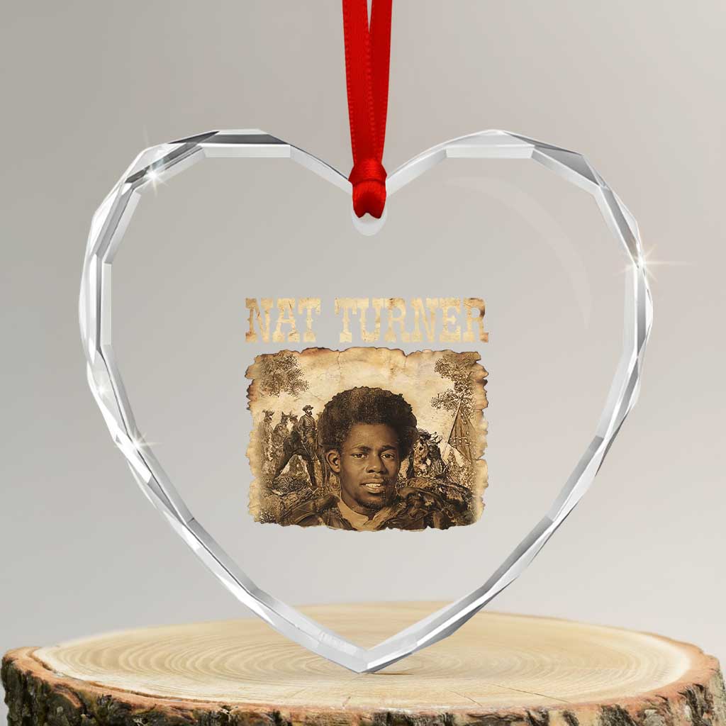 Nat Turner Heart Crystal Glass Ornament Black History African American