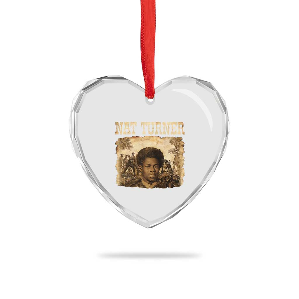 Nat Turner Heart Crystal Glass Ornament Black History African American