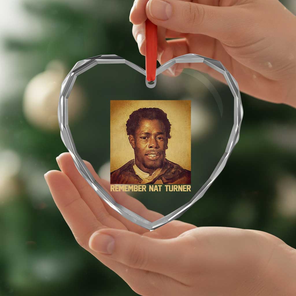 Nat Turner Heart Crystal Glass Ornament Black History Month