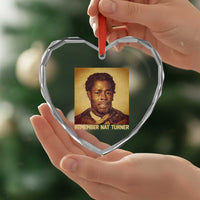 Nat Turner Heart Crystal Glass Ornament Black History Month