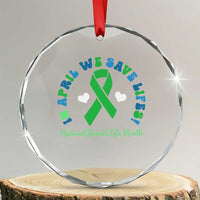 National Donate Life Month Crystal Glass Ornament Green Ribbon Organ Donation In April We Save Lives