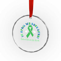 National Donate Life Month Crystal Glass Ornament Green Ribbon Organ Donation In April We Save Lives