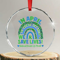 National Donate Life Month Crystal Glass Ornament In April We Save Lives Organ Donation Support Green Ribbon