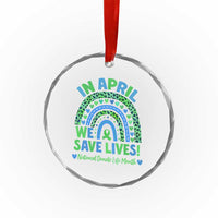 National Donate Life Month Crystal Glass Ornament In April We Save Lives Organ Donation Support Green Ribbon