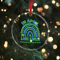 National Donate Life Month Crystal Glass Ornament In April We Save Lives Organ Donation Support Green Ribbon