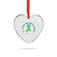 National Donate Life Month Heart Crystal Glass Ornament Green Ribbon Organ Donation In April We Save Lives