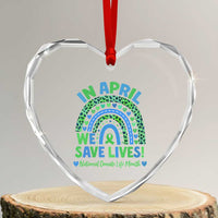 National Donate Life Month Heart Crystal Glass Ornament In April We Save Lives Organ Donation Support Green Ribbon